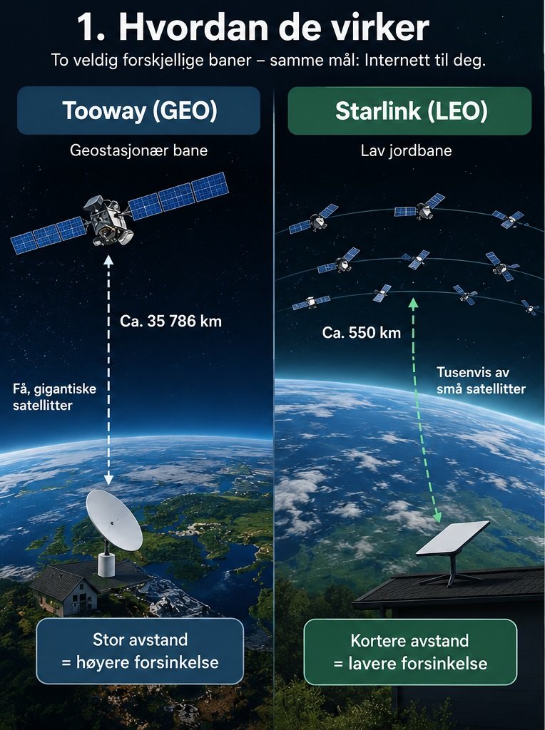 LEO - GEO - Satellittinternett fordeler ulemper
